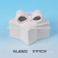 Mini white porcelain jewelry box with hollow design